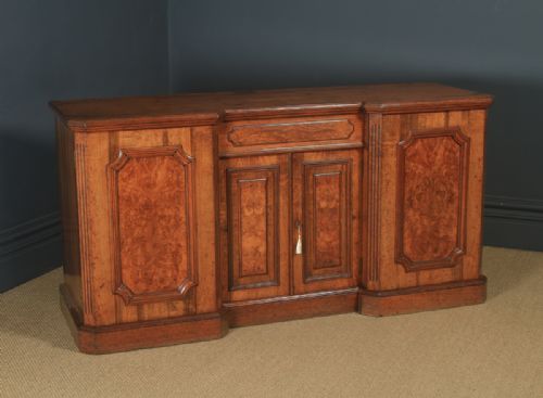 fig 2. Antique English Victorian Pollard Burr Oak Four Door Sideboard Chiffonier Server (Circa 1860)