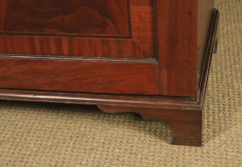 fig 4. Antique English Georgian Regency Flame Mahogany Library Office Bookcase Cupboard (Circa 1820)