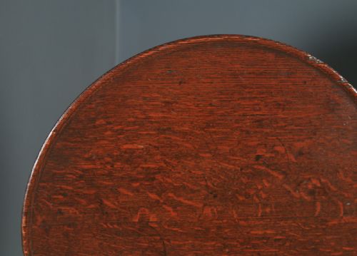 fig 2. Antique English Georgian Oak Occasional Dish Top Tripod Table (Circa 1780)