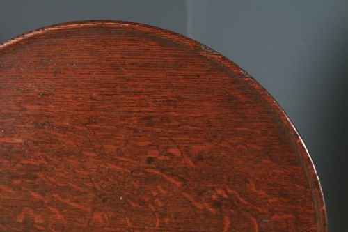 fig 3. Antique English Georgian Oak Occasional Dish Top Tripod Table (Circa 1780)