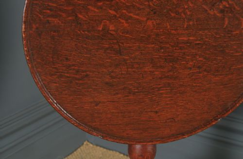 fig 6. Antique English Georgian Oak Occasional Dish Top Tripod Table (Circa 1780)