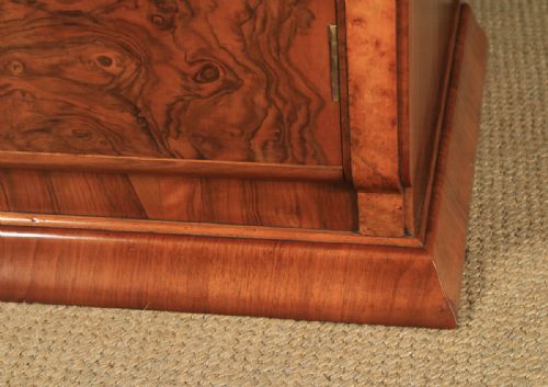 fig 3. Antique English Art Deco Burr Walnut Two Door Wardrobe Armoire (Circa 1930)