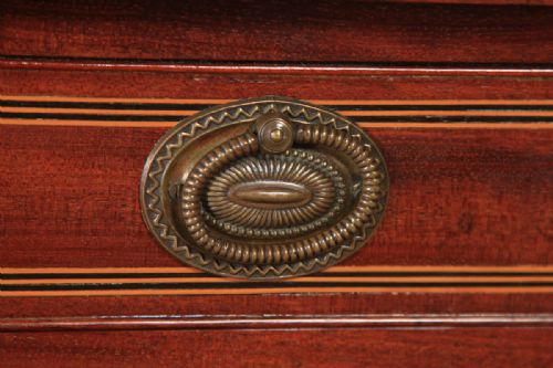 fig 4. Antique English Regency Mahogany Inlaid Side Occasional Lamp Table by Druce & Co. (Circa 1820)