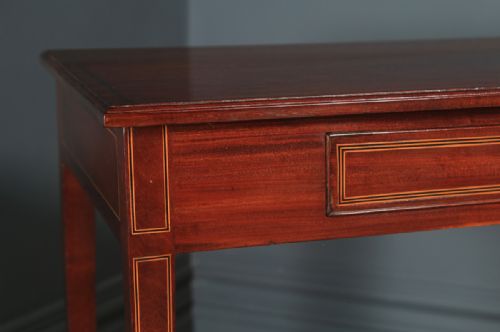 fig 5. Antique English Regency Mahogany Inlaid Side Occasional Lamp Table by Druce & Co. (Circa 1820)