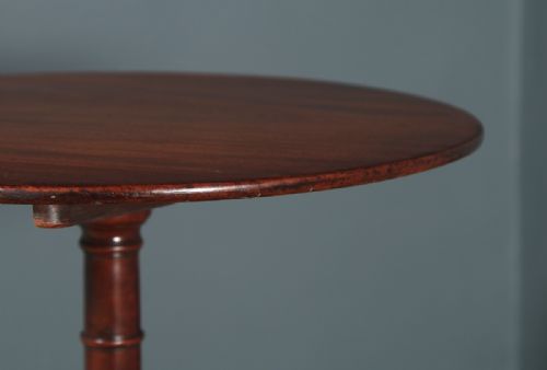 fig 3. Small Antique English Georgian Mahogany Tripod Circular Pedestal Wine Table (Circa 1800)