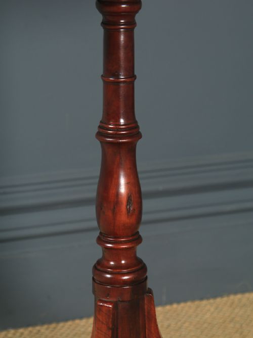 fig 4. Small Antique English Georgian Mahogany Tripod Circular Pedestal Wine Table (Circa 1800)