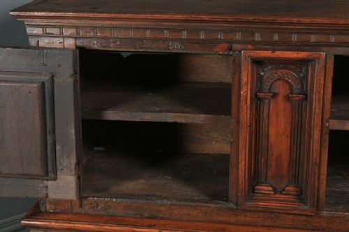 ANTIQUE ENGLISH 17TH CENTURY OAK INLAID LIVERY COURT CUPBOARD CABINET ON STAND CIRCA 1675 - ADDITIONAL PHOTO 26