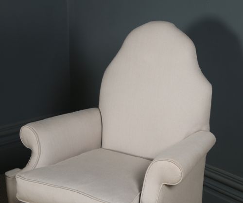 fig 4. Antique English Pair of Queen Anne Style Upholstered Walnut Armchairs (Circa 1890)