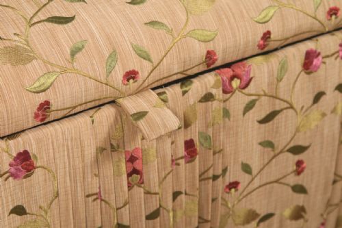 fig 3. Antique English Edwardian Mahogany Upholstered Ottoman / Seat / Trunk / Chest (Circa 1910)