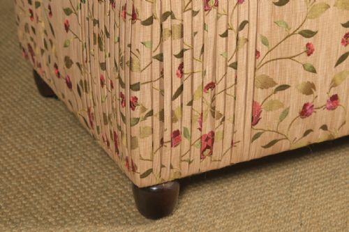fig 7. Antique English Edwardian Mahogany Upholstered Ottoman / Seat / Trunk / Chest (Circa 1910)