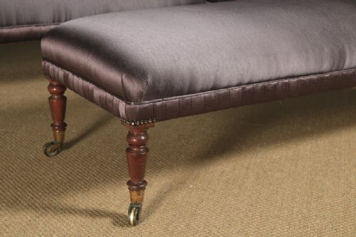 ANTIQUE ENGLISH MATCHED PAIR OF REGENCY MAHOGANY UPHOLSTERED CHAISE LONGUE CIRCA 1825 - ADDITIONAL PHOTO 19