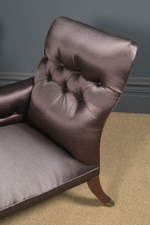ANTIQUE ENGLISH MATCHED PAIR OF REGENCY MAHOGANY UPHOLSTERED CHAISE LONGUE CIRCA 1825 - ADDITIONAL PHOTO 20