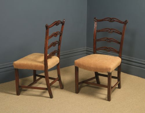 ANTIQUE SET OF EIGHT 8 ENGLISH GEORGIAN CHIPPENDALE STYLE RIBBON BACK MAHOGANY DINING CHAIRS CIRCA 1880 - ADDITIONAL PHOTO 9