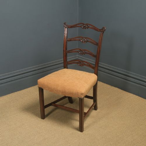 ANTIQUE SET OF EIGHT 8 ENGLISH GEORGIAN CHIPPENDALE STYLE RIBBON BACK MAHOGANY DINING CHAIRS CIRCA 1880 - ADDITIONAL PHOTO 13