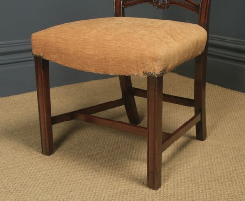 ANTIQUE SET OF EIGHT 8 ENGLISH GEORGIAN CHIPPENDALE STYLE RIBBON BACK MAHOGANY DINING CHAIRS CIRCA 1880 - ADDITIONAL PHOTO 14