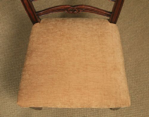ANTIQUE SET OF EIGHT 8 ENGLISH GEORGIAN CHIPPENDALE STYLE RIBBON BACK MAHOGANY DINING CHAIRS CIRCA 1880 - ADDITIONAL PHOTO 17