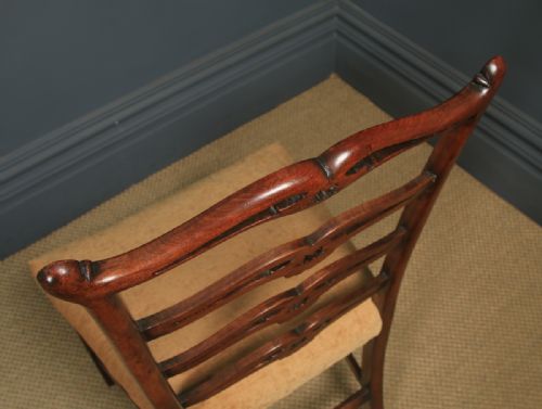 ANTIQUE SET OF EIGHT 8 ENGLISH GEORGIAN CHIPPENDALE STYLE RIBBON BACK MAHOGANY DINING CHAIRS CIRCA 1880 - ADDITIONAL PHOTO 19