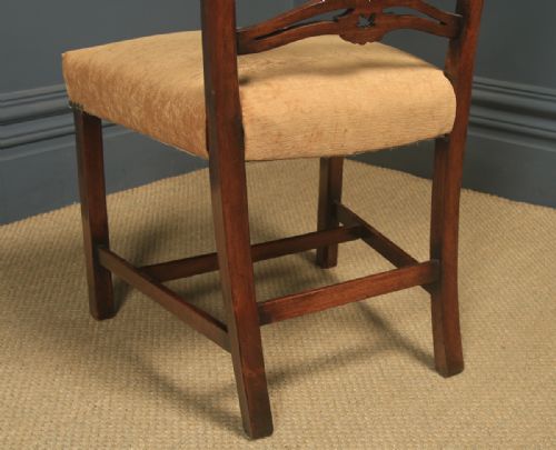 ANTIQUE SET OF EIGHT 8 ENGLISH GEORGIAN CHIPPENDALE STYLE RIBBON BACK MAHOGANY DINING CHAIRS CIRCA 1880 - ADDITIONAL PHOTO 21