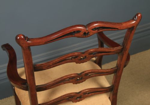 ANTIQUE SET OF EIGHT 8 ENGLISH GEORGIAN CHIPPENDALE STYLE RIBBON BACK MAHOGANY DINING CHAIRS CIRCA 1880 - ADDITIONAL PHOTO 26
