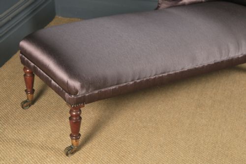 ANTIQUE ENGLISH REGENCY MAHOGANY UPHOLSTERED CHAISE LONGUE DAY BED CIRCA 1825 - ADDITIONAL PHOTO 3