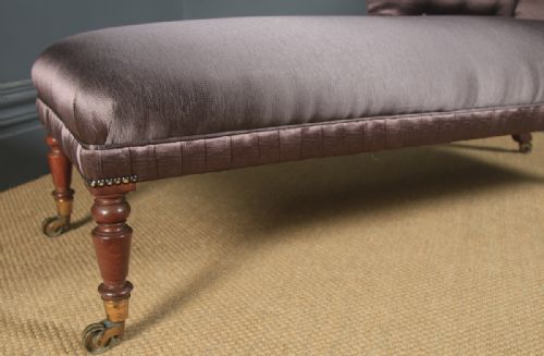 ANTIQUE ENGLISH REGENCY MAHOGANY UPHOLSTERED CHAISE LONGUE DAY BED CIRCA 1825 - ADDITIONAL PHOTO 4