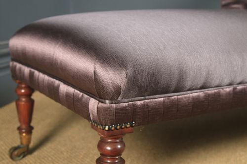 ANTIQUE ENGLISH REGENCY MAHOGANY UPHOLSTERED CHAISE LONGUE DAY BED CIRCA 1825 - ADDITIONAL PHOTO 5
