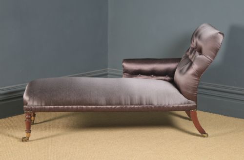 ANTIQUE ENGLISH REGENCY MAHOGANY UPHOLSTERED CHAISE LONGUE DAY BED CIRCA 1825 - ADDITIONAL PHOTO 6