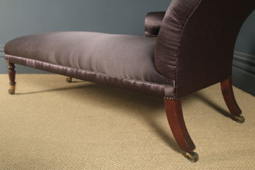 ANTIQUE ENGLISH REGENCY MAHOGANY UPHOLSTERED CHAISE LONGUE DAY BED CIRCA 1825 - ADDITIONAL PHOTO 13