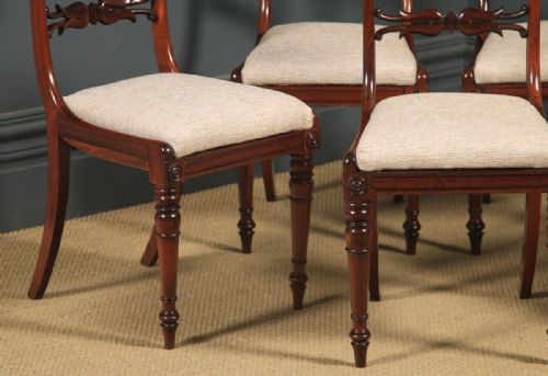 fig 6. Antique English Georgian Set of Five 5 Rosewood Bar Back Dining Chairs (Circa 1830)