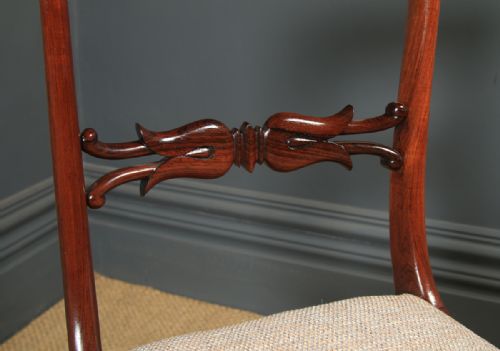 fig 4. Antique English Georgian Set of Four 4 Rosewood Bar Back Dining Chairs (Circa 1830)