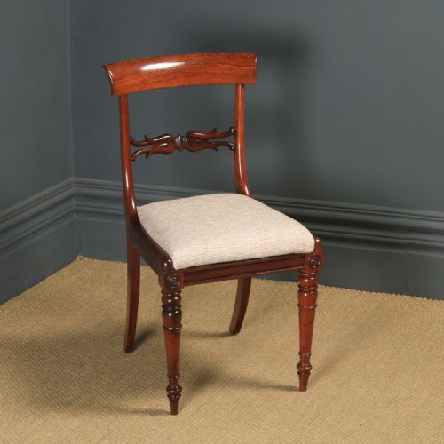 Antique English Georgian Rosewood Bar Back Single Dining / Side / Office Desk Chair (Circa 1830)