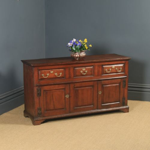 Antique English Georgian Oak Dresser Base Sideboard Cupboard (Circa 1750)