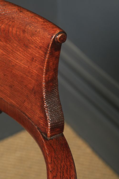 fig 3. Antique English Edwardian Oak & Crimson Red Leather Revolving Office Desk Arm Chair (Circa 1910)