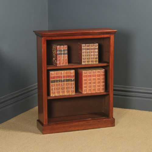 Antique English Edwardian Georgian Style Mahogany Open 2ft 8” Bookcase (Circa 1910)