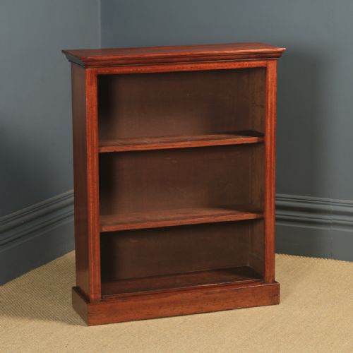 fig 1. Antique English Edwardian Georgian Style Mahogany Open 2ft 8” Bookcase (Circa 1910)