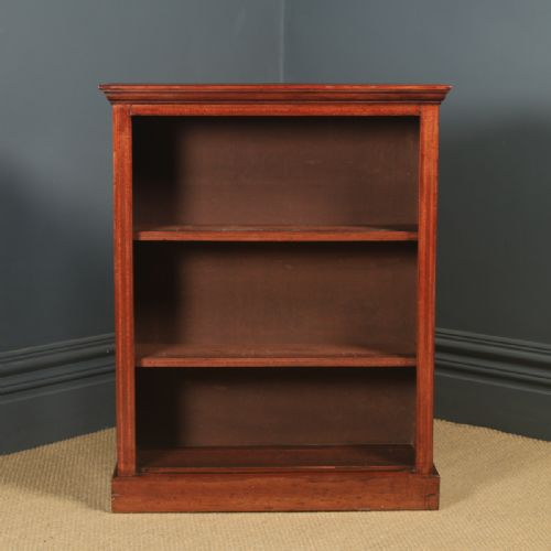 fig 2. Antique English Edwardian Georgian Style Mahogany Open 2ft 8” Bookcase (Circa 1910)