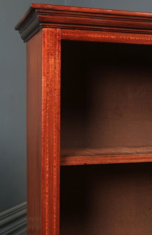fig 3. Antique English Edwardian Georgian Style Mahogany Open 2ft 8” Bookcase (Circa 1910)