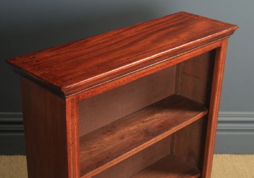 fig 4. Antique English Edwardian Georgian Style Mahogany Open 2ft 8” Bookcase (Circa 1910)