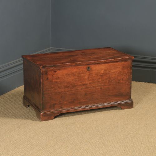 Antique English Georgian Elm Blanket Box / Chest / Trunk / Coffee Table (Circa 1830)