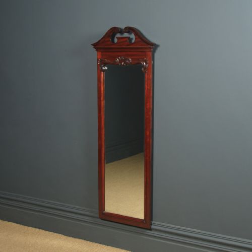 fig 5. Antique English Victorian Mahogany Rectangular Wall Hanging Dressing Mirror (Circa 1880)