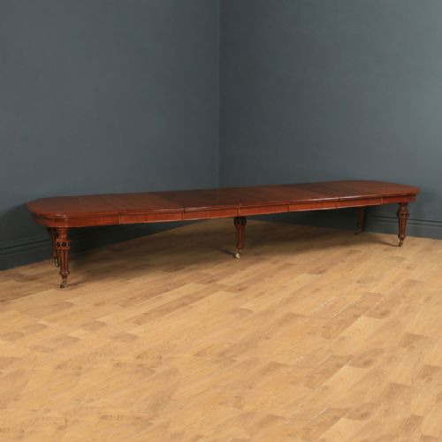 Antique English Victorian 15ft Gillows Pugin Style Extending Oak Dining Boardroom Table Seats 18 People (Circa 1850)