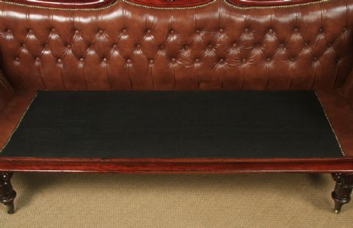 ANTIQUE ENGLISH REGENCY MAHOGANY BROWN LEATHER DOUBLE ENDED COUCH SETTEE SOFA CIRCA 1830 - ADDITIONAL PHOTO 23