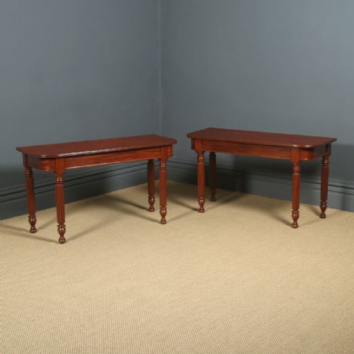 Antique English Pair of Georgian Mahogany Console Side Hall Occasional Tables (Circa 1825)