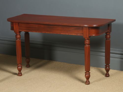 fig 1. Antique English Pair of Georgian Mahogany Console Side Hall Occasional Tables (Circa 1825)
