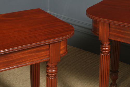 fig 4. Antique English Pair of Georgian Mahogany Console Side Hall Occasional Tables (Circa 1825)