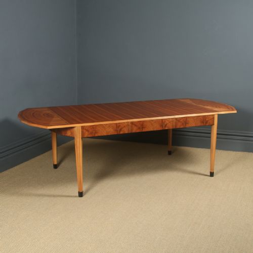 Antique Art Deco Figured Walnut 8ft Extending Dining Table (Circa 1930)