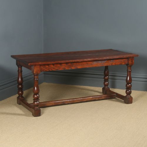 Antique English 17th Century Style Victorian 5ft 7” Oak Kitchen Refectory / Serving Table (Circa 1850)