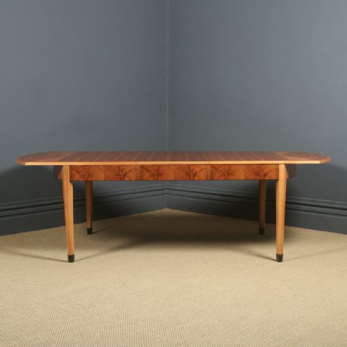 fig 2. Antique Art Deco Figured Walnut 8ft Extending Dining Table (Circa 1930)