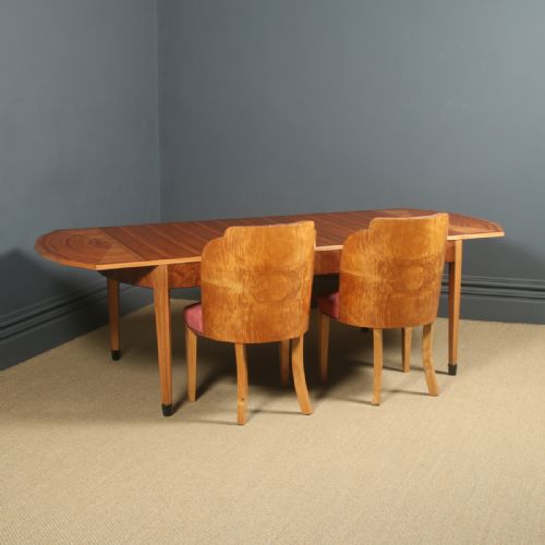 fig 3. Antique Art Deco Figured Walnut 8ft Extending Dining Table (Circa 1930)