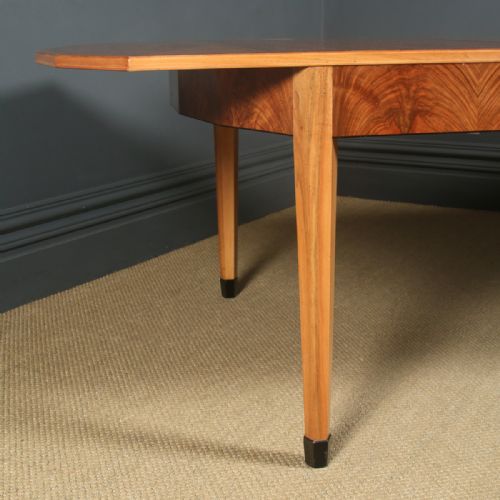 fig 4. Antique Art Deco Figured Walnut 8ft Extending Dining Table (Circa 1930)
